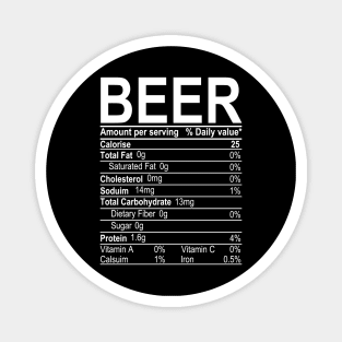 Beer Nutritional Facts Magnet